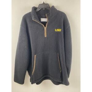 Boxercraft LSU Pullover Mens LG Gray Sherpa Fleece Tigers Sweatshirt Zip
